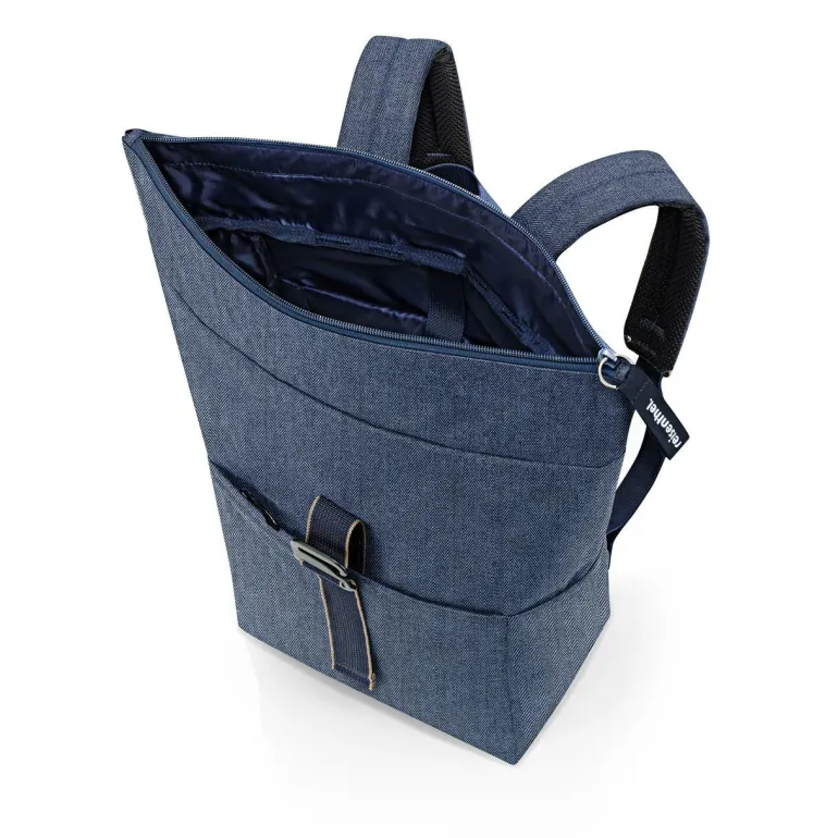 Rolltop Backpack Herringbone Dark Blue Rucksack