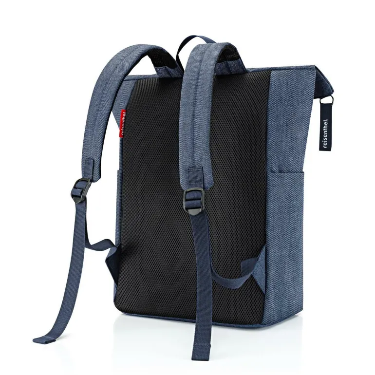 Rolltop Backpack Herringbone Dark Blue Rucksack