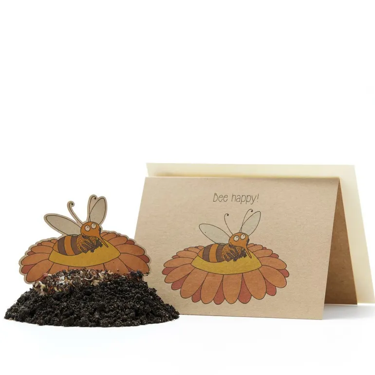 Saatsteckerkarte - Bee happy