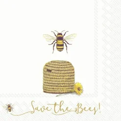 SAVE THE BEES! white Lunch-Servietten L 769890