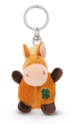 Schlüsselanhänger - Pferd mit Kleeblatt 5 cm