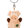 Schlüsselanhänger - Schwein mit Kleeblatt 5 cm