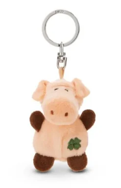 Schlüsselanhänger - Schwein mit Kleeblatt 5 cm