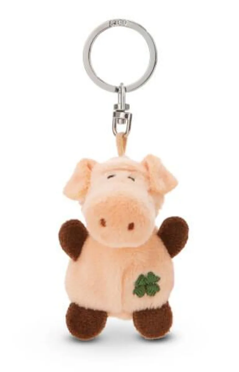 Schlüsselanhänger - Schwein mit Kleeblatt 5 cm
