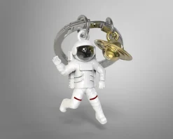 Schlüsselanhänger Astronaut & Saturn im weißem Anz