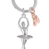 Schlüsselanhänger Ballerina, chrome/kupferfarben,