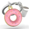 Schlüsselanhänger ""Delicious Donuts"", rosa/weiß"