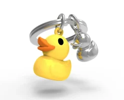 Schlüsselanhänger Duck gelb/orange/ chromfarben, 6