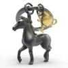 Schlüsselanhänger Horse & Trophee, titanfarben & g