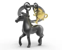 Schlüsselanhänger Horse & Trophee, titanfarben & g