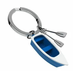 Schlüsselanhänger Rowboat, blau/weiß