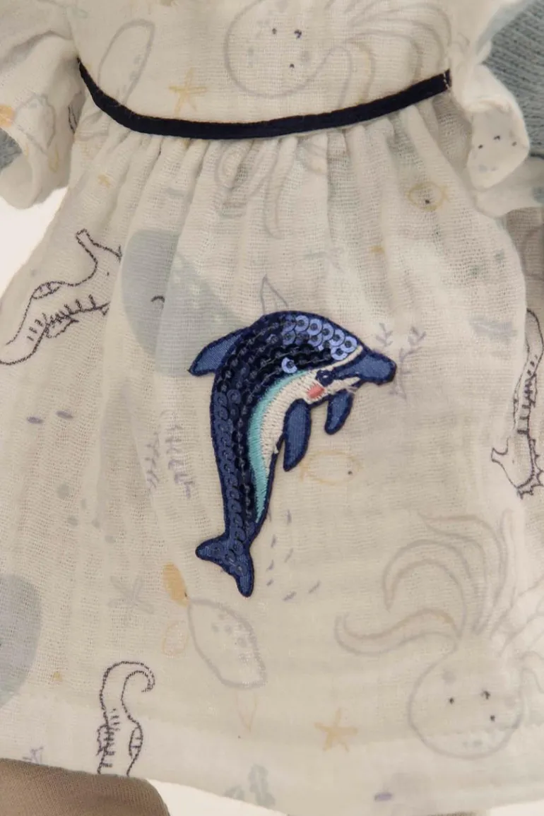 Schlummerle Gr. 32 ,Kleid im Meerestieremotiv blau