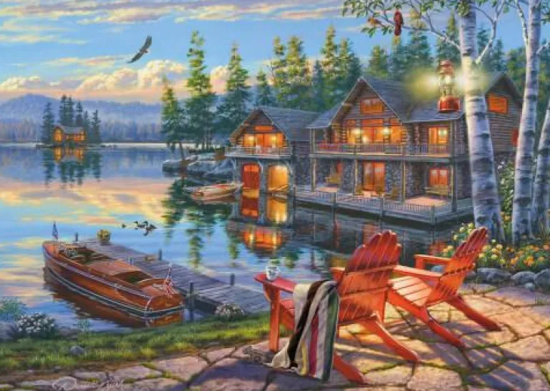 Seeufer am Loon Lake, New York - Puzzle 1000 Teile