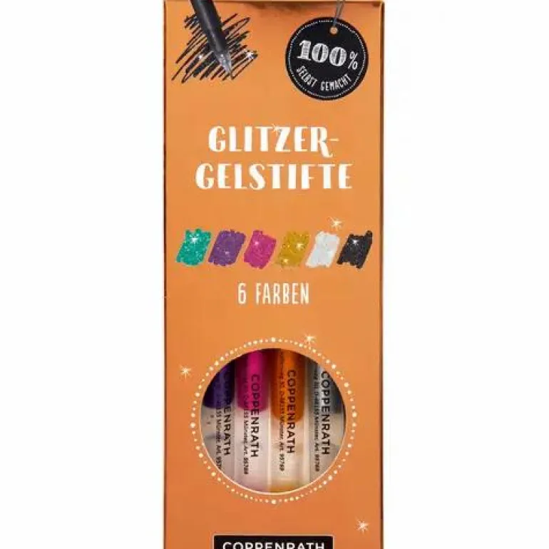 100% selbst gemacht - Glitzer-Gelstifte 6 Farben
