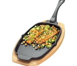 Servierpfanne oval mit abnehmbarem Griff