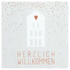 Serviette „Herzlich Willkommen", 33x33cm
