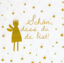 Serviette „Schön dass du da bist", 33x33cm