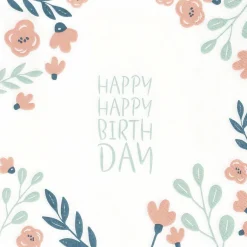 Serviette 33x33cm Happy Happy Birthday