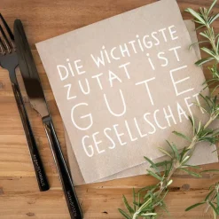 Serviette „Die wichtigste Zutat", 33x33cm