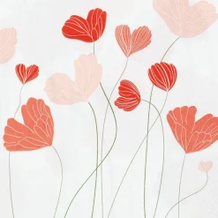 Serviette„ Herzblüten", 33x33cm