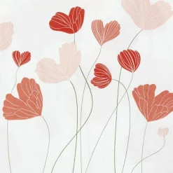 Serviette„ Herzblüten", 33x33cm