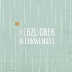 Serviette „Herzlichen Glückwunsch", 33X33 cm