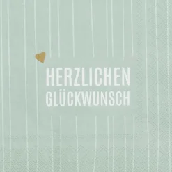 Serviette „Herzlichen Glückwunsch", 33X33 cm