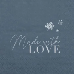 Serviette „Made with love", 33x33cm
