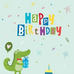 Servietten 33x33cm Croco Birthday