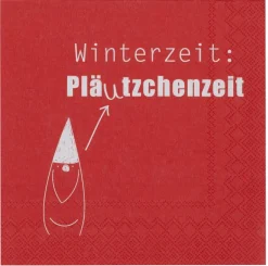 Serviette „Winterzeit:Pläutzchenzeit", 33x33cm