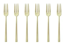 Set 6 Kuchengabeln Rock Antique Edelst./PVD Champa