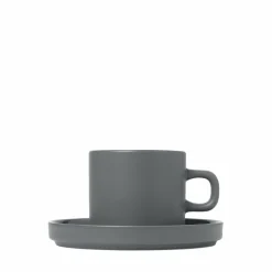 Set 2 Kaffeetassen -PILAR- Pewter, 200 ml