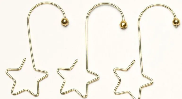 S-Haken mit Stern 36 Stck gold