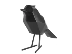 Statue bird small polyresin matt black