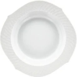Suppenteller 23,5 cm Form Wellenspiel Relief Weiss