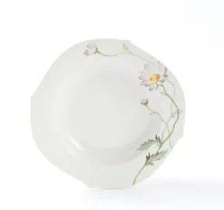 Suppenteller 23,5 cm Wellenspiel Relief Blumenmale