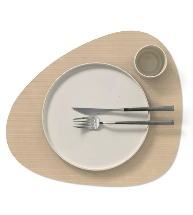 Table Mat Curve L Corduroy Sand