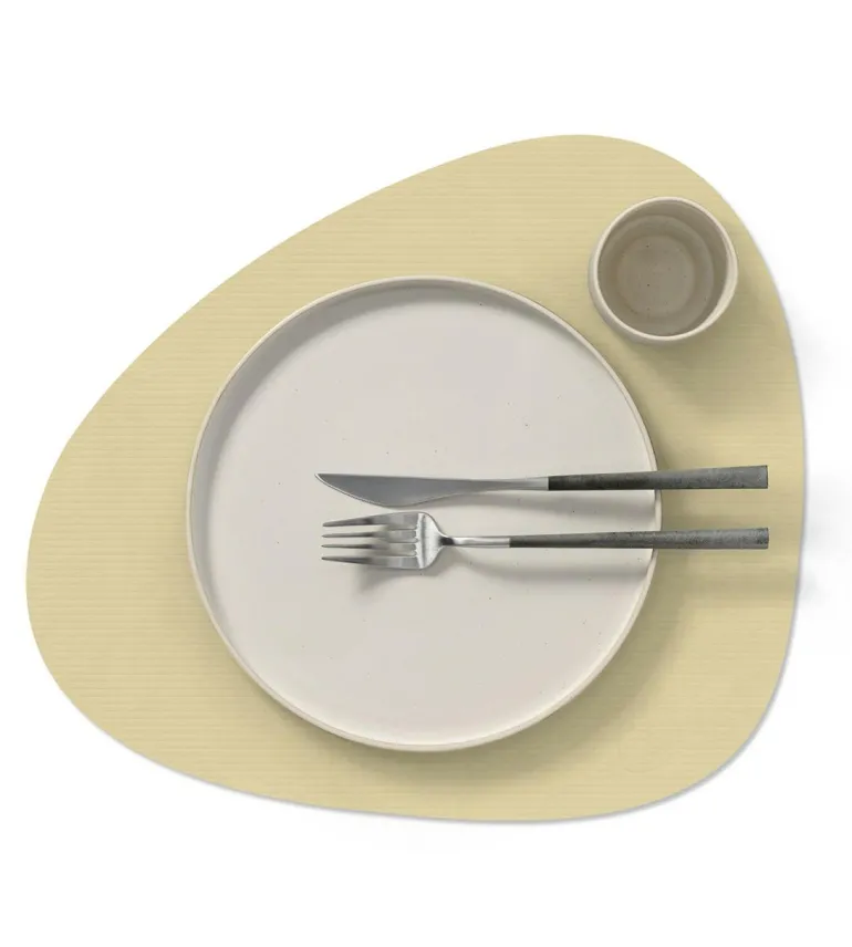 Table Mat Curve L Corduroy Lemon Sorbet