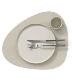 Table Mat Curve L Corduroy Oyster White