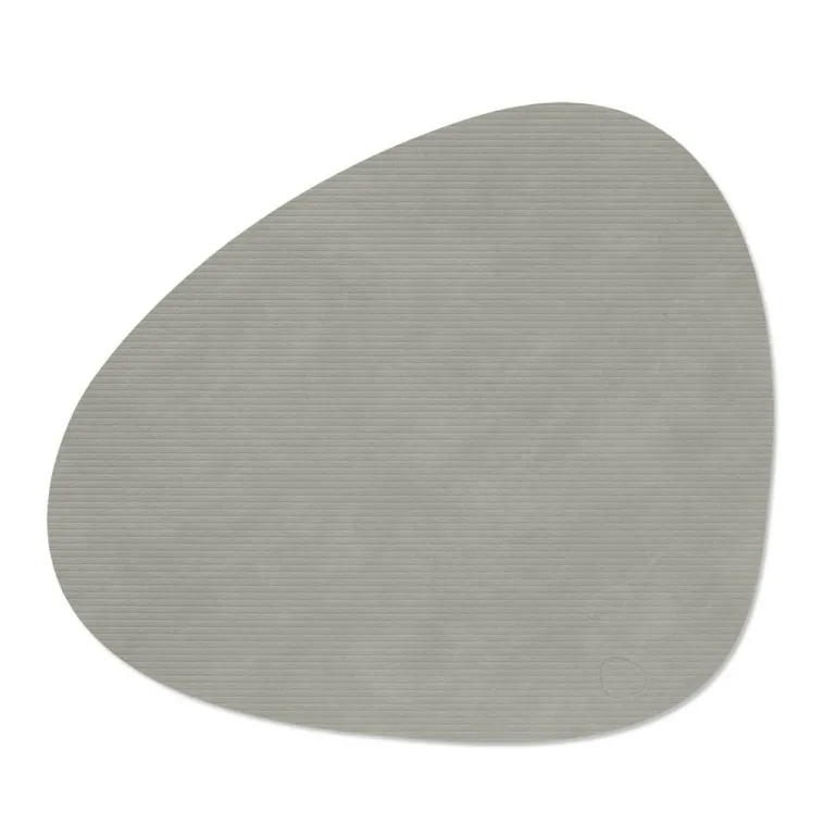 Table Mat Curve L Curduroy Light Grey