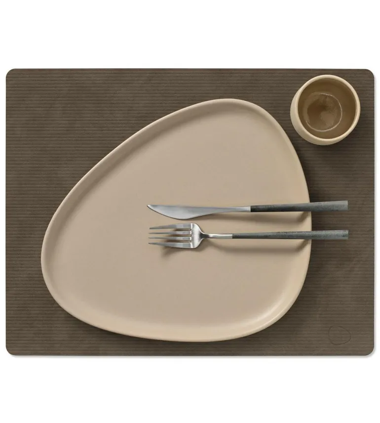 Table Mat Square L Corduroy Caviar