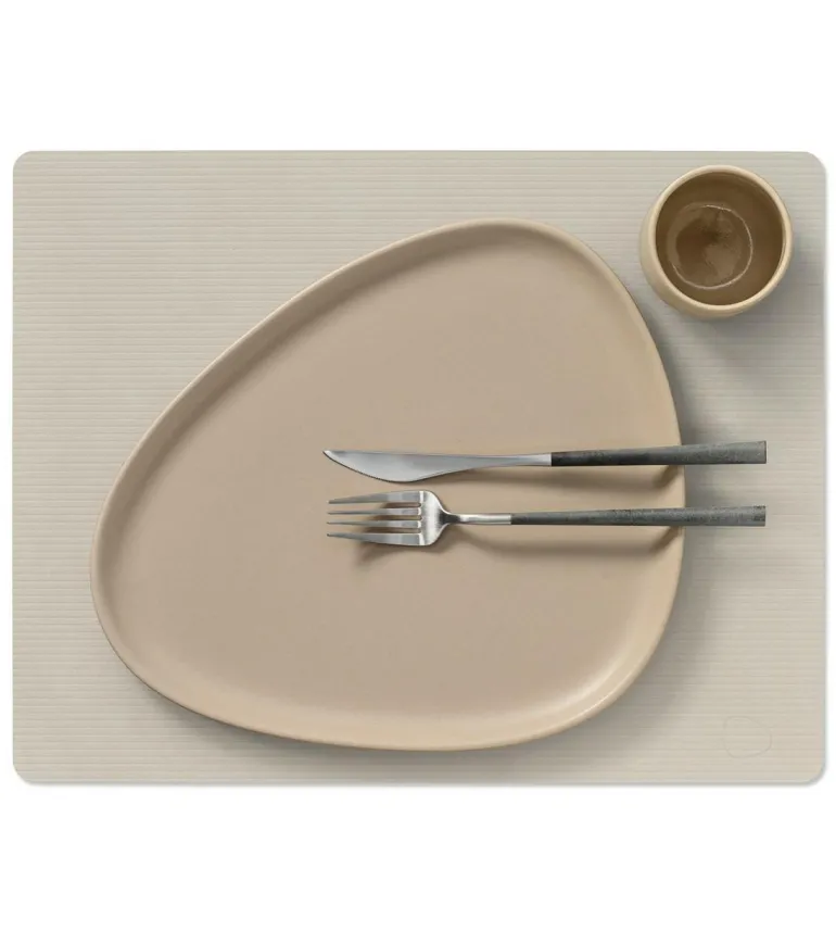 Table Mat Square L Corduroy Oyster White