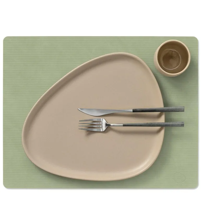 Table Mat Square L Corduroy Olive Green