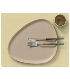 Table Mat Square L Corduroy Lemon Sorbet