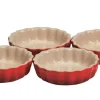 Tarteform 4er-Set Kirschrot