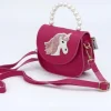 Tasche Einhorn Perlenbügel pink