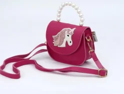 Tasche Einhorn Perlenbügel pink