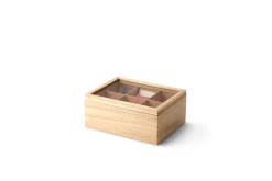 Teebeutelbox Gummibaumholz 23x17,5cm