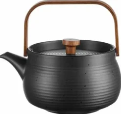 Teekanne Mit Holzgriff, schwarz 600ml
