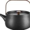 Teekanne Mit Holzgriff, schwarz 1,5 L